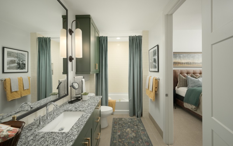 Modern bathroom interior at The Alyssa apartments in Tempe, AZ.